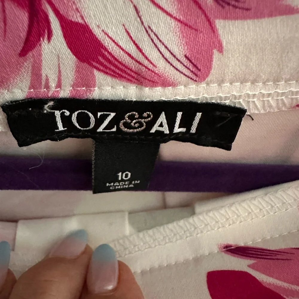 Roz & Ali Pink Floral A-Line Skirt - Picture 5 of 11